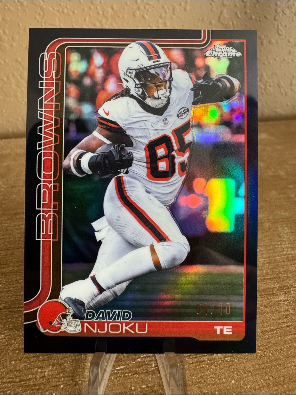 Topps Chrome Football 2025 David Njoku TRUE BLACK 1/10 Ebay 1/1 Cleveland Browns